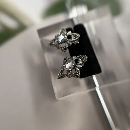 Cercei din argint cu marcasite 11-1-i55363A