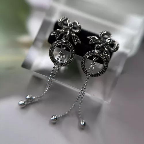 Cercei lungi model fundita din argint cu marcasite 11-1-i53262