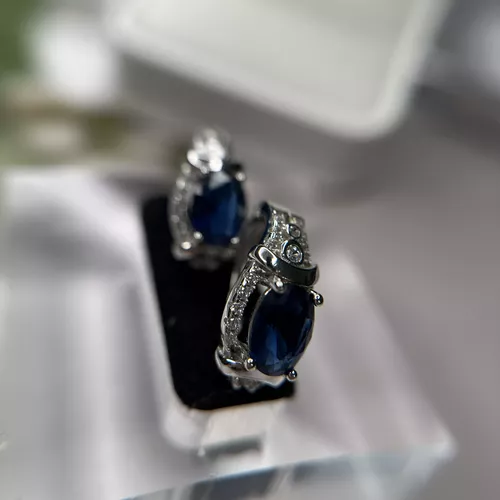 Cercei din argint cu zirconia albastru 11-1-i51130