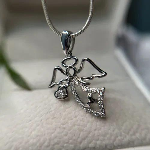 Pandantiv inger cu inimioara din argint 17-1-i57100