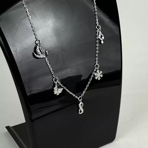 Colier cu pandantive mici din argint si cubic zirconia 14-1-i55207